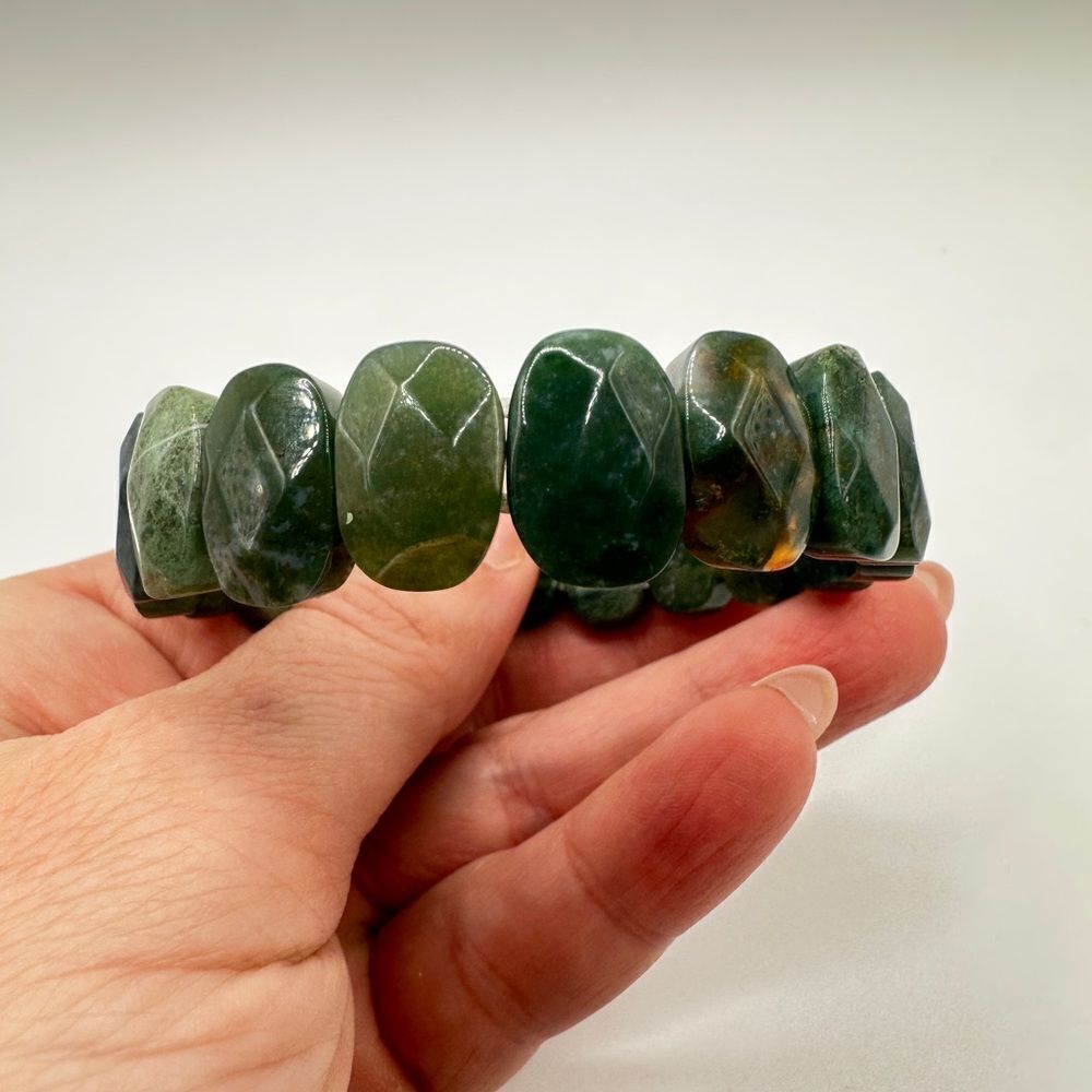 Faceted 11x16mm‎ Jasper stone stretchy bracelet!